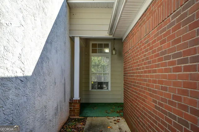 a view of a brick wall