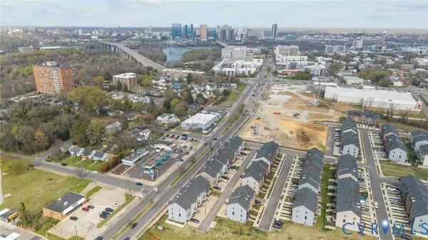 an aerial view of a city
