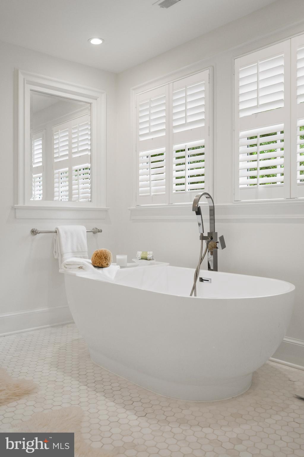 2931 Foxhall Road Northwest Washington, DC 20016 - Photo 30 of 62 a bath tub sitting in a bathroom next to a window