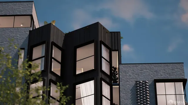 a view of a brick building