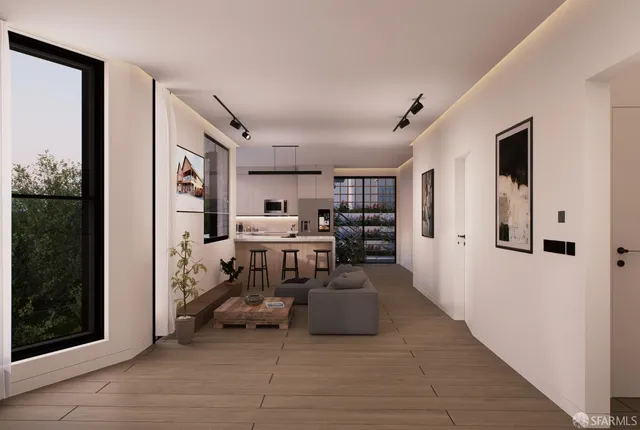 a room with furniture and a window