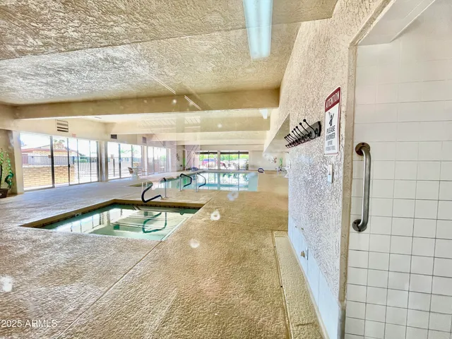 a hallway with lots of furniture