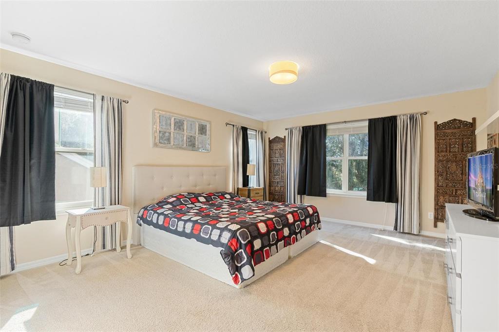 6799 Helmsley Circle Windermere, FL 34786 - Photo 30 of 61 a bedroom with a bed table and a flat screen tv