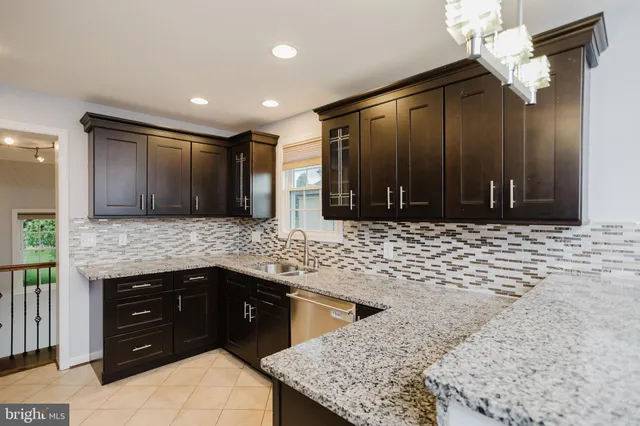 a kitchen with a sink and a stove top oven