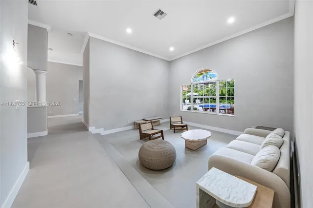 a living room with furniture