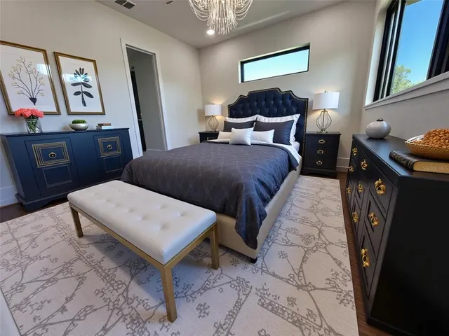 an empty room with windows and entrance