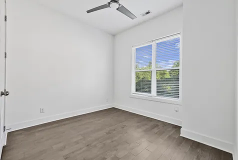 an empty room with a window