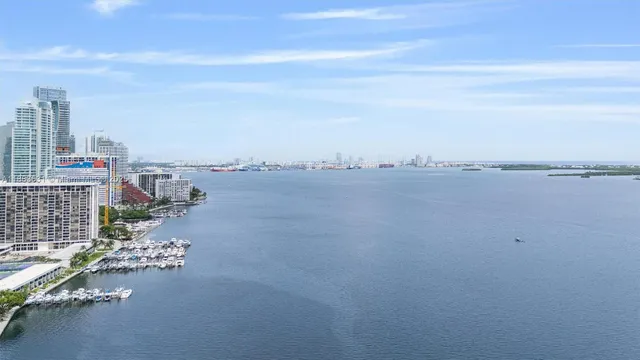 a view of a terrace with city view