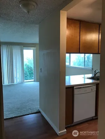 a view of elevator with hallway