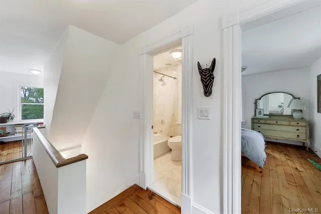 a view of a bedroom from a gallery