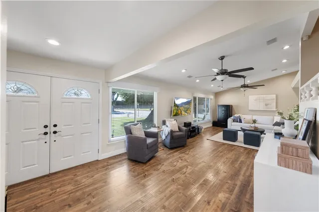 a living room with furniture