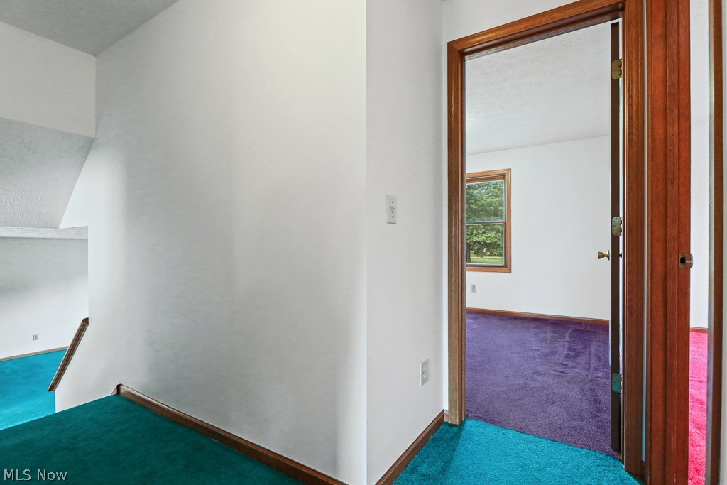 2642 Blake Road Wadsworth, OH 44281 - Photo 28 of 46 White painted walls featuring wood trim and teal carpeted flooring