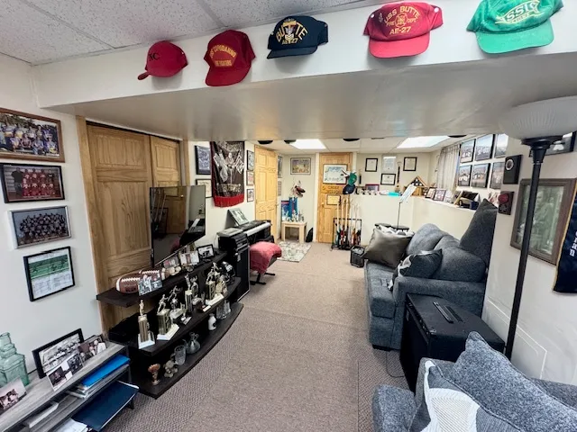 a living room with lots of furniture