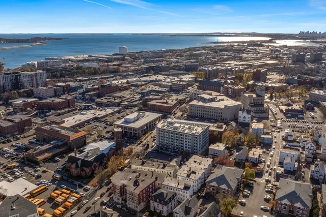 an aerial view of a city