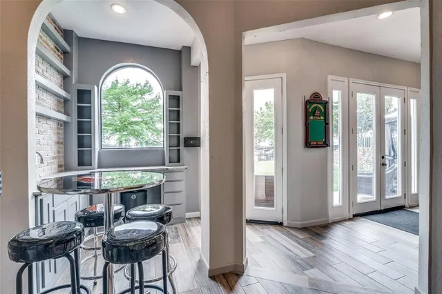 a view of a livingroom with furniture and window