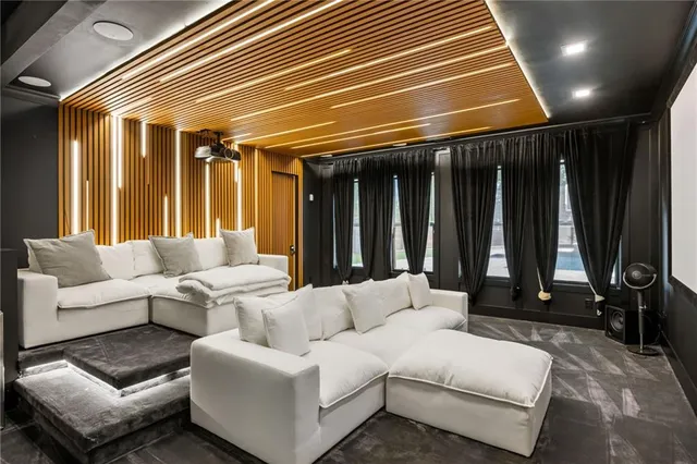 a living room with furniture