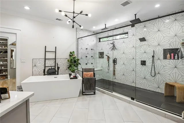 a bathroom with shower