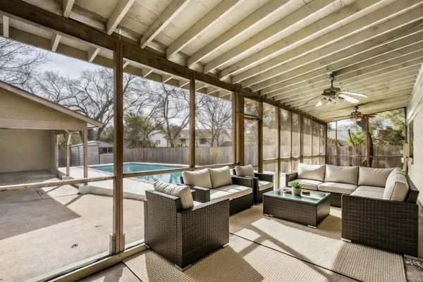 a living room with furniture