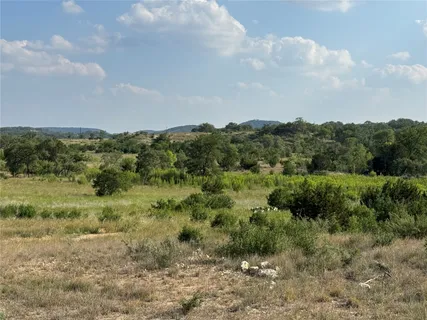 a view of a field of grass and trees