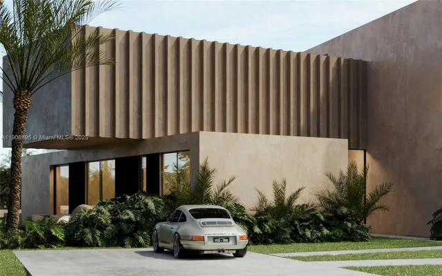 a car parked in front of a building