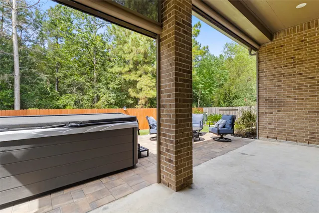 a view of sitting area in front of a building