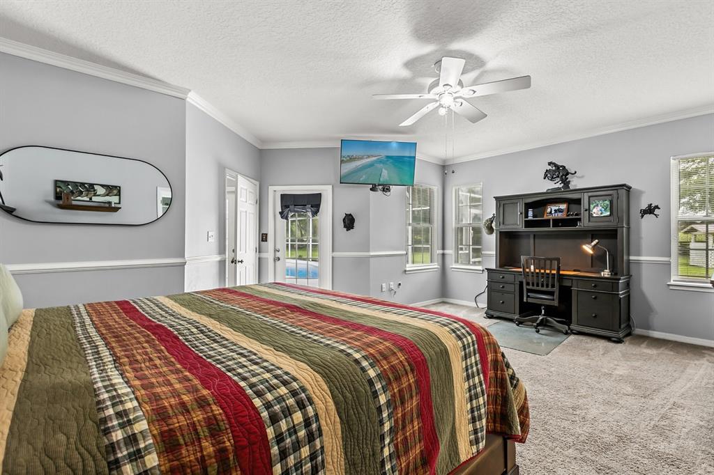 32530 Senese Road Sorrento, FL 32776 - Photo 20 of 34 a bedroom with a bed and a chandelier