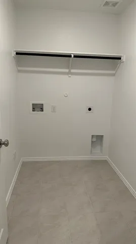 an empty room with a door