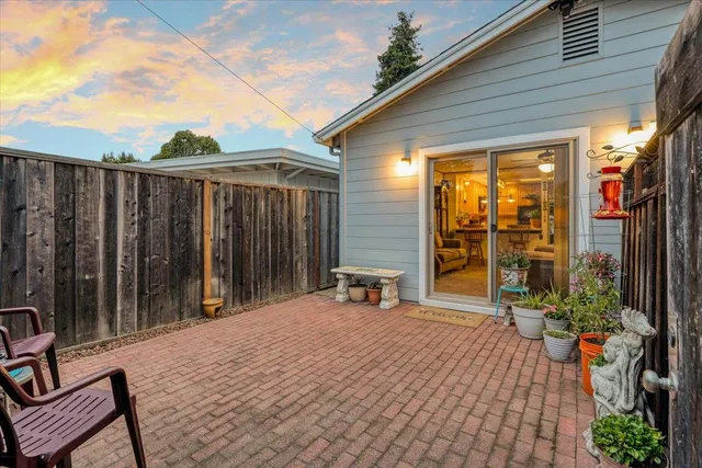 a outdoor space with furniture