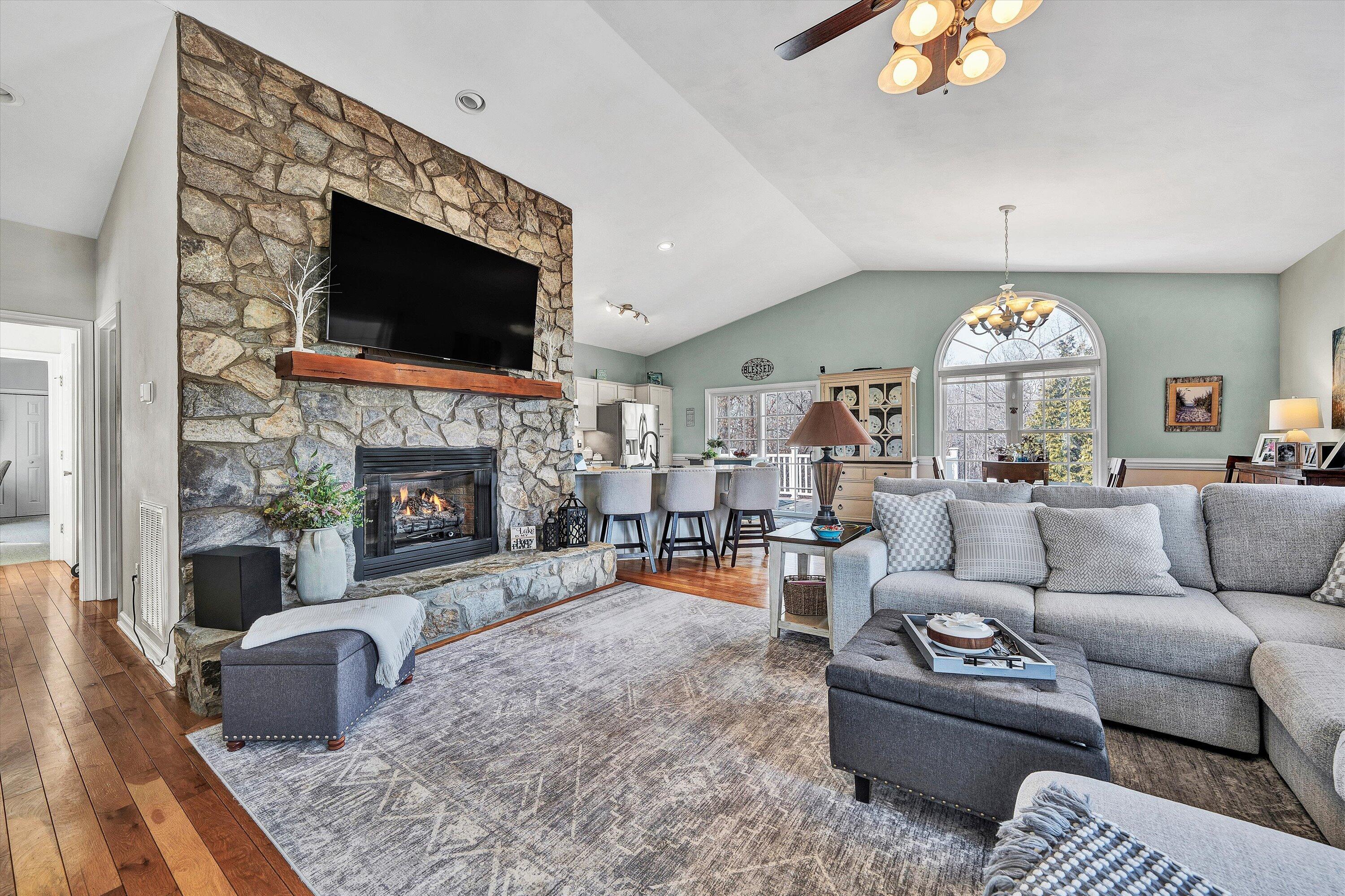 1615 Morewood Road Hardy, VA 24101 - Photo 7 of 46 a living room with furniture a flat screen tv and a fireplace