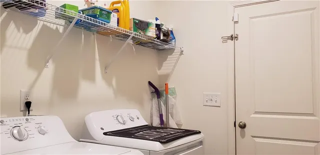 a close view of washer and dryer