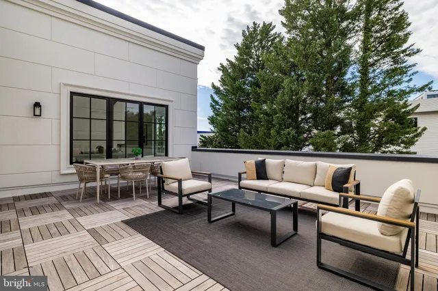 a outdoor living space with furniture