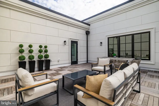 a living room with a couch and a table