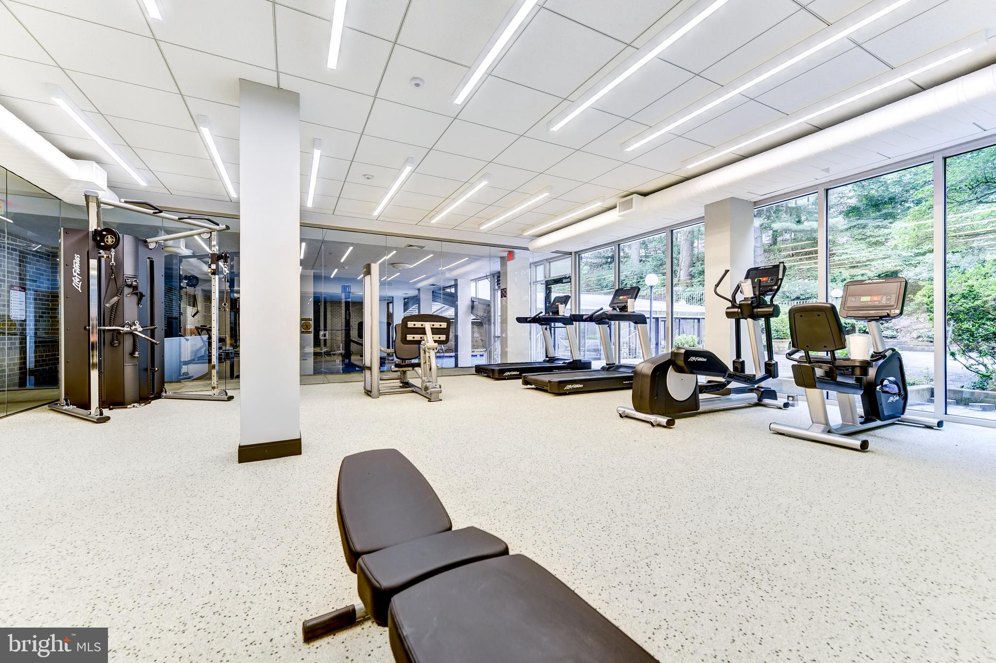 4100 Cathedral Avenue Northwest, Unit 717 Washington, DC 20016 - Photo 30 of 34 a view of a room with gym equipment