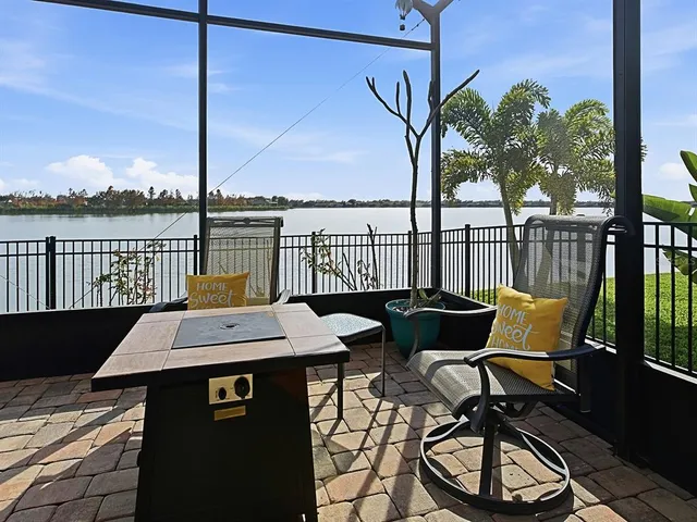 a view of swimming pool from a balcony