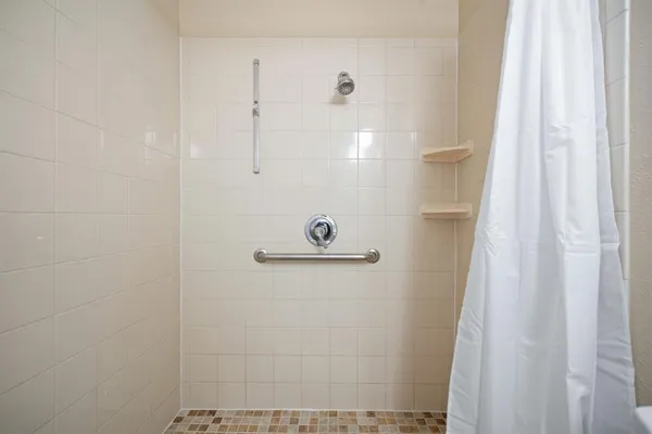 a view of small space with wooden floor