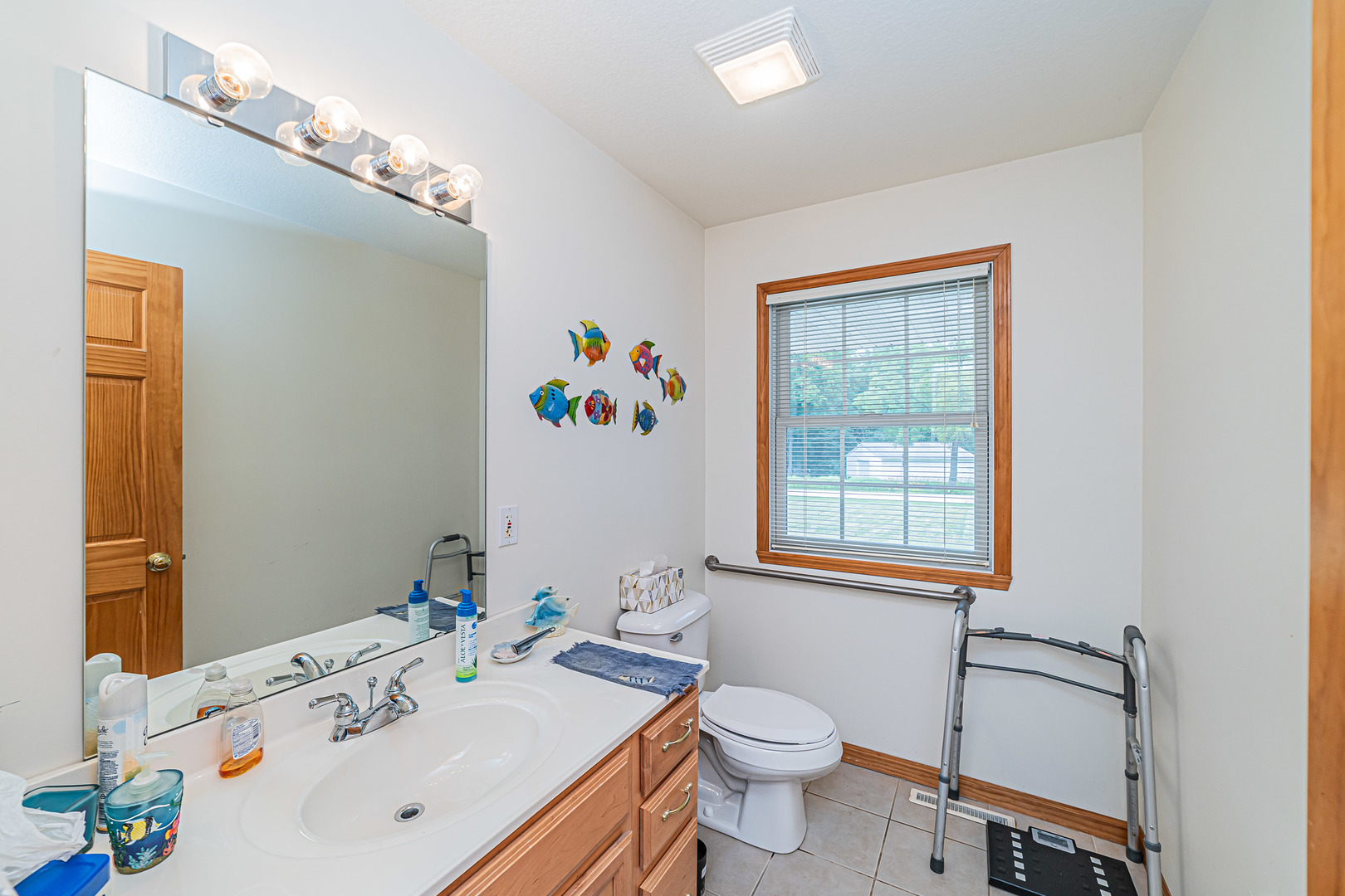 2113 Grand Detour Road Dixon, IL 61021 - Photo 16 of 35 a bathroom with a sink a toilet and a window