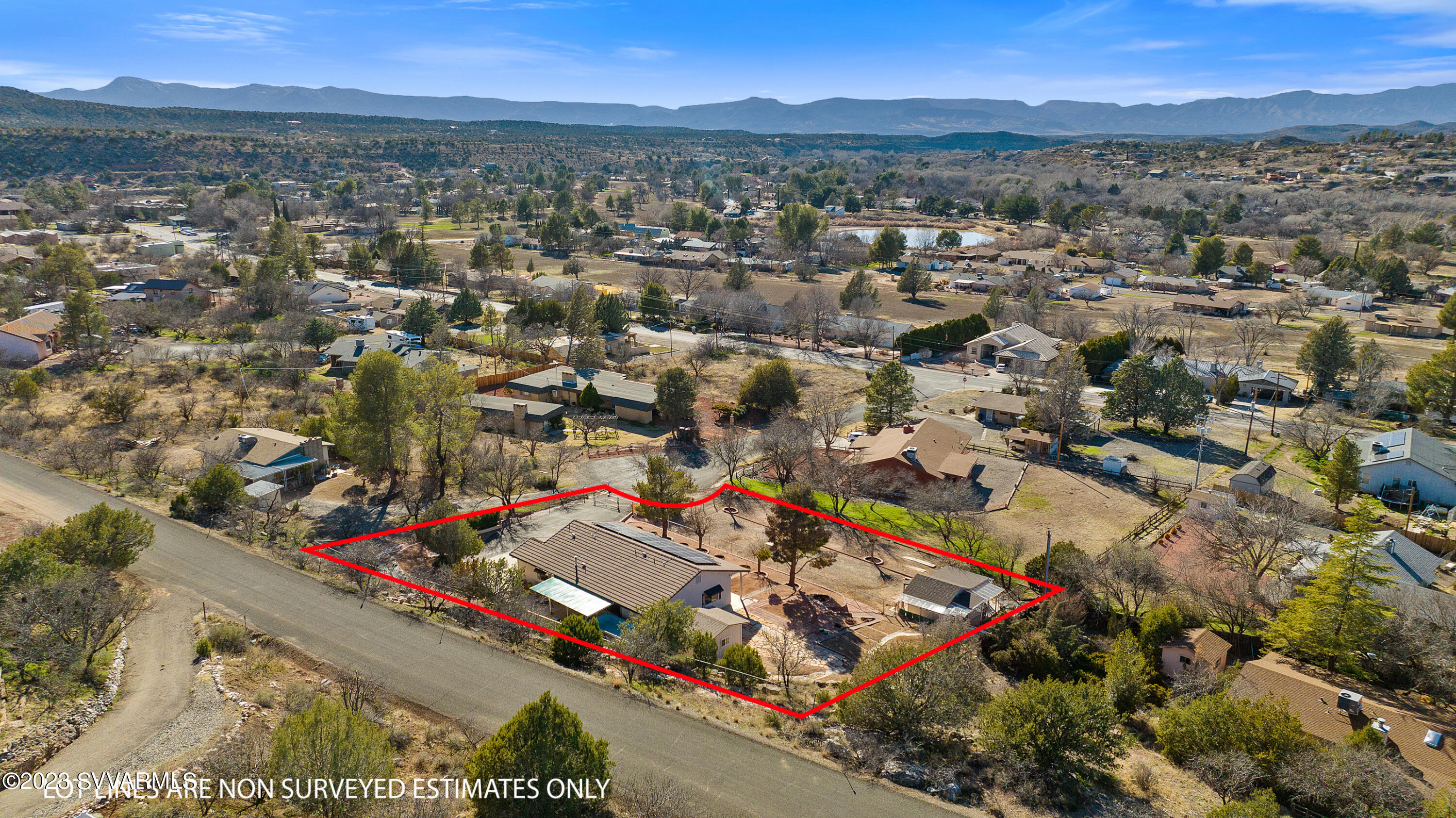 4270 Maya Way Rimrock, AZ 86335 - Photo 31 of 32 an aerial view of residential houses with outdoor space