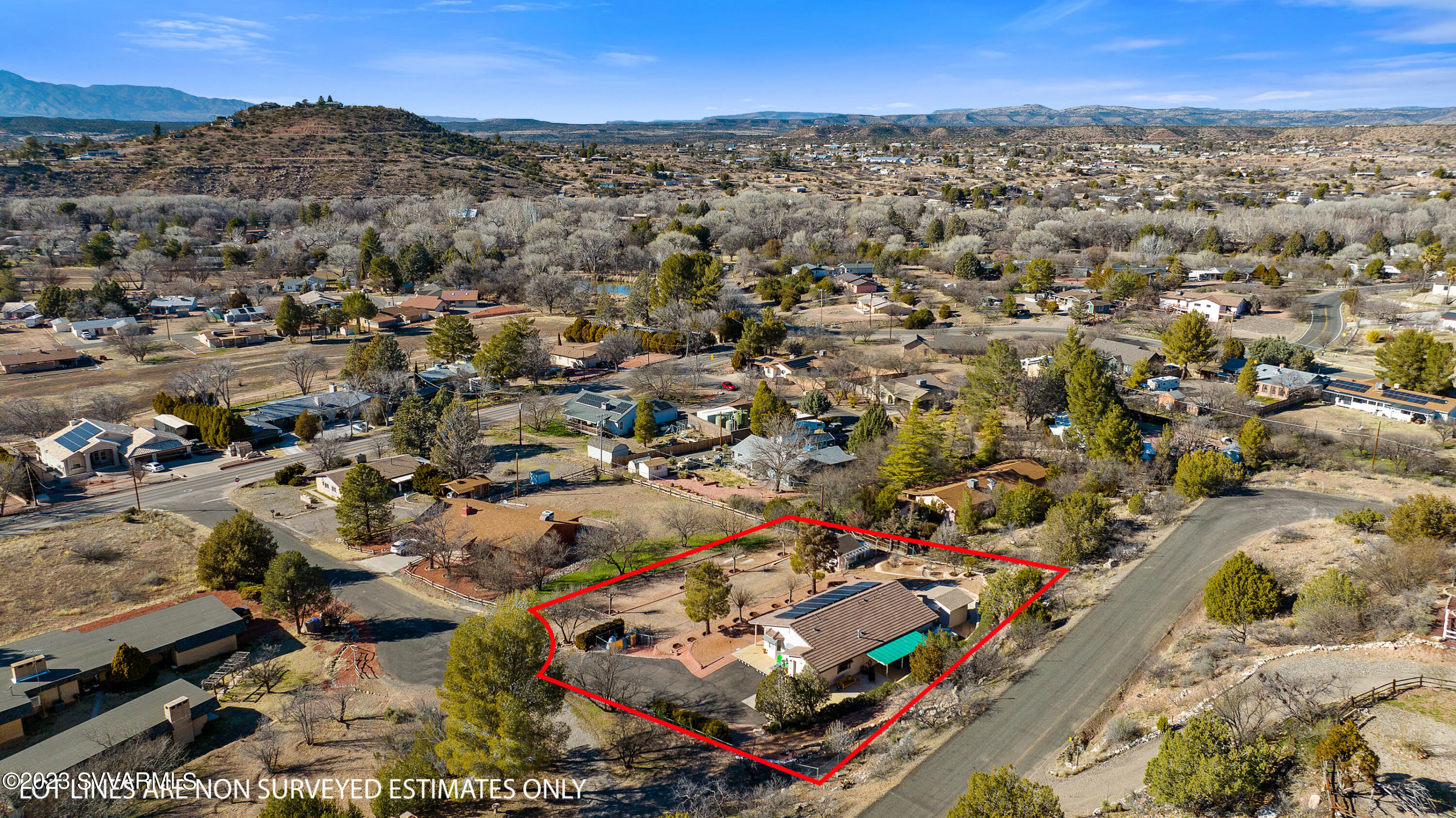 4270 Maya Way Rimrock, AZ 86335 - Photo 32 of 32 an aerial view of residential houses with outdoor space