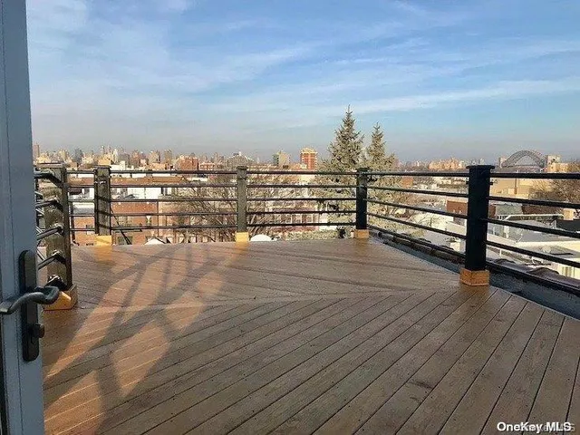a view of terrace with city view