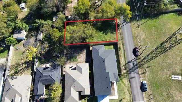 an aerial view of a house