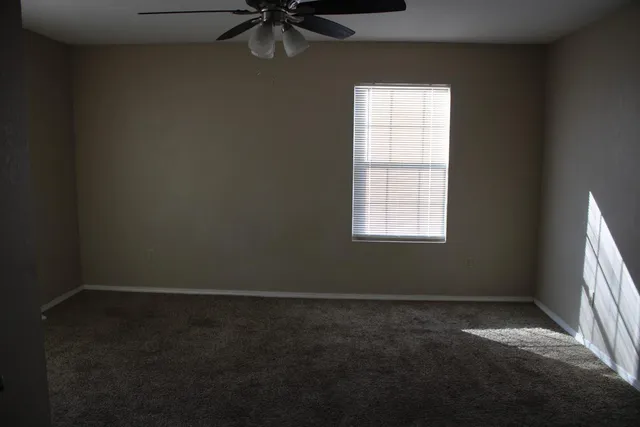 an empty room with a window