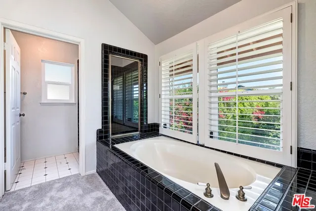 a living room with a large window