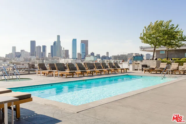 a view of a swimming pool and outdoor space