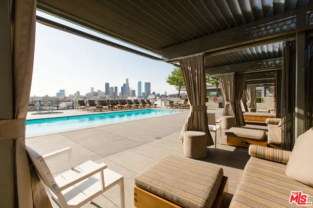 a view of outdoor space with seating area