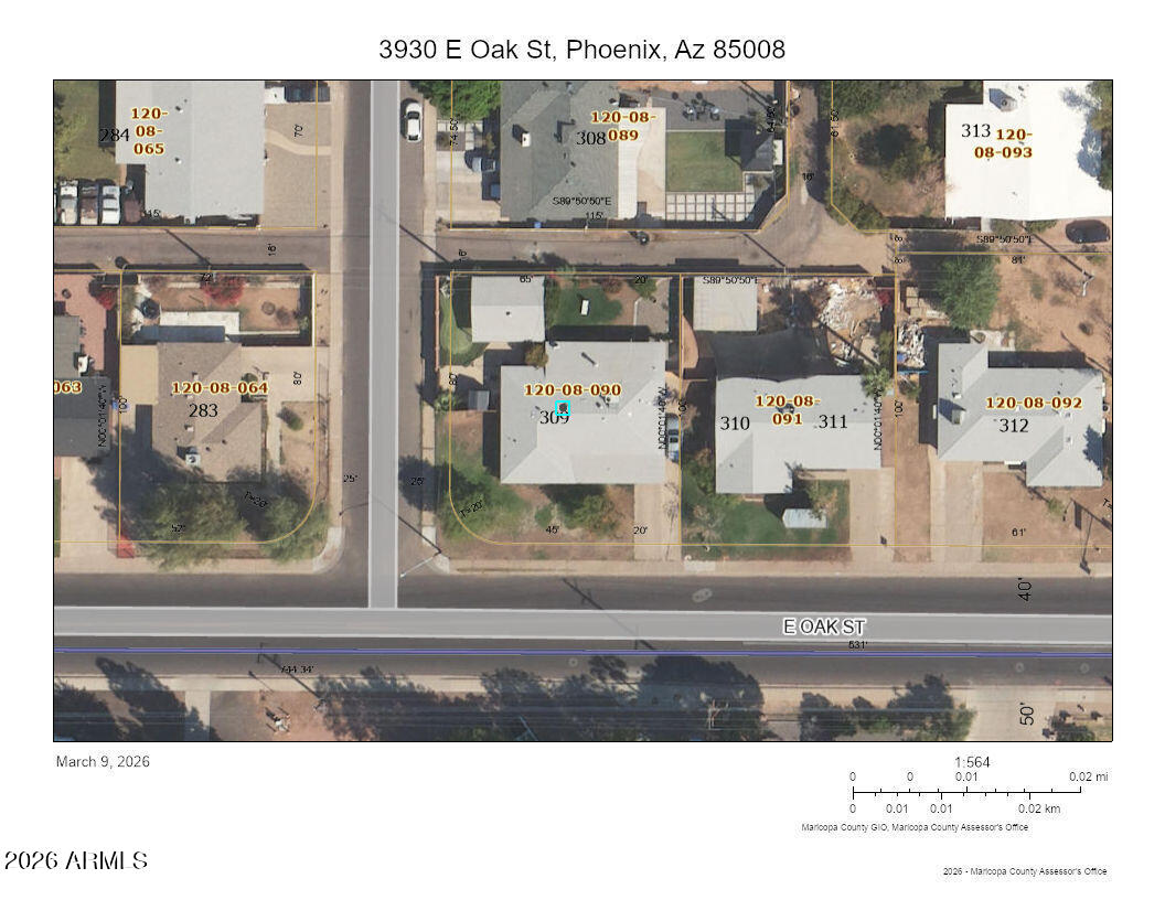 3930 East Oak Street Phoenix, AZ 85008 - Photo 48 of 61 3930 E Oak Maricopa County Birdseye View