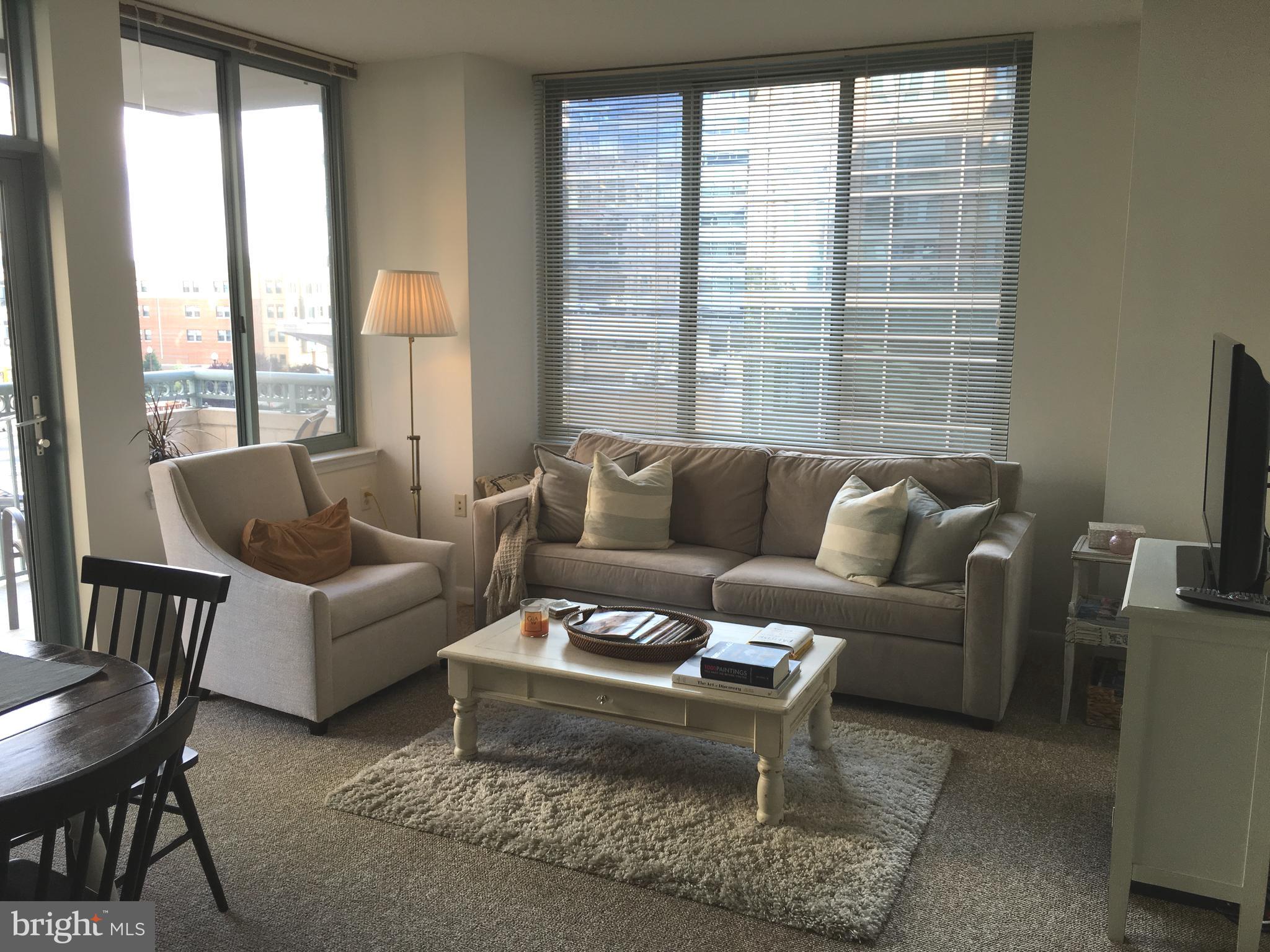 851 North Glebe Road, Unit 419 Arlington, VA 22203 - Photo 9 of 19 a living room with furniture and a large window
