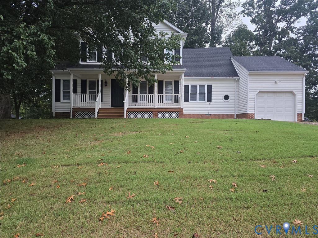 14300 Michaux View Way Midlothian, VA 23113 - Photo 1 of 29 a front view of a house with a garden and trees