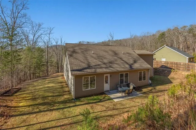 a view of a house with a patio