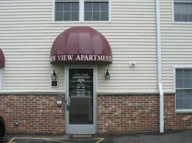 a front view of a house with glass door