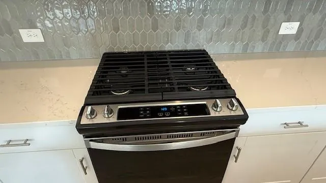 a close up of a stove top oven